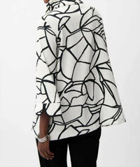 Joseph Ribkoff - Seersucker Abstract Print Trapeze Jacket