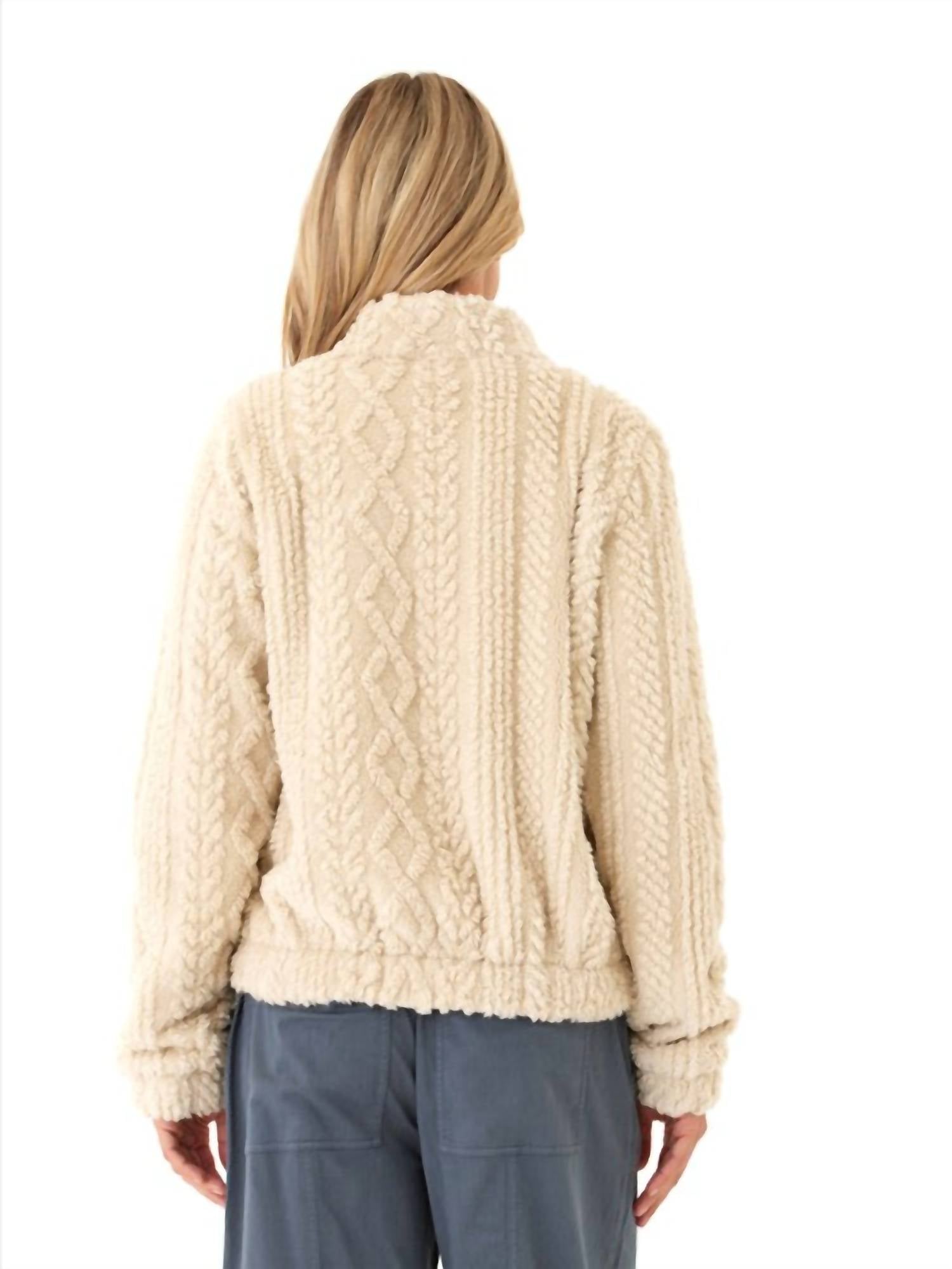 Threads 4 Thought - Patsy Cable Knit Sherpa Jacket