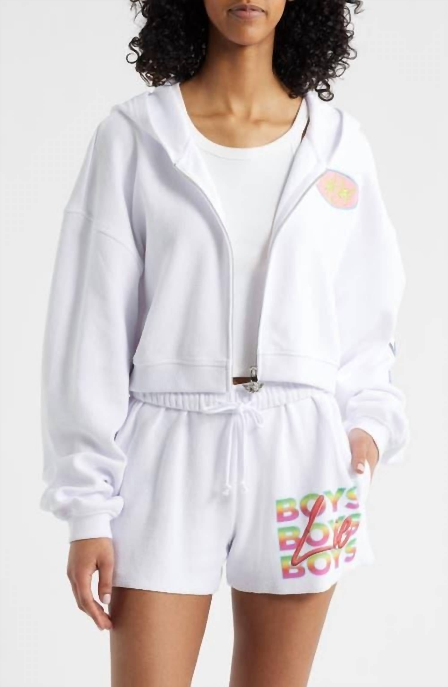 BOYS LIE Gotta Jet Alex Zip Up Hoodies in white - women's top