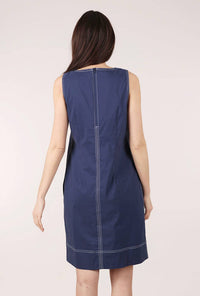 habitat Sleeveless V Neck Shift Dress in navy - women's dress - alternate view
