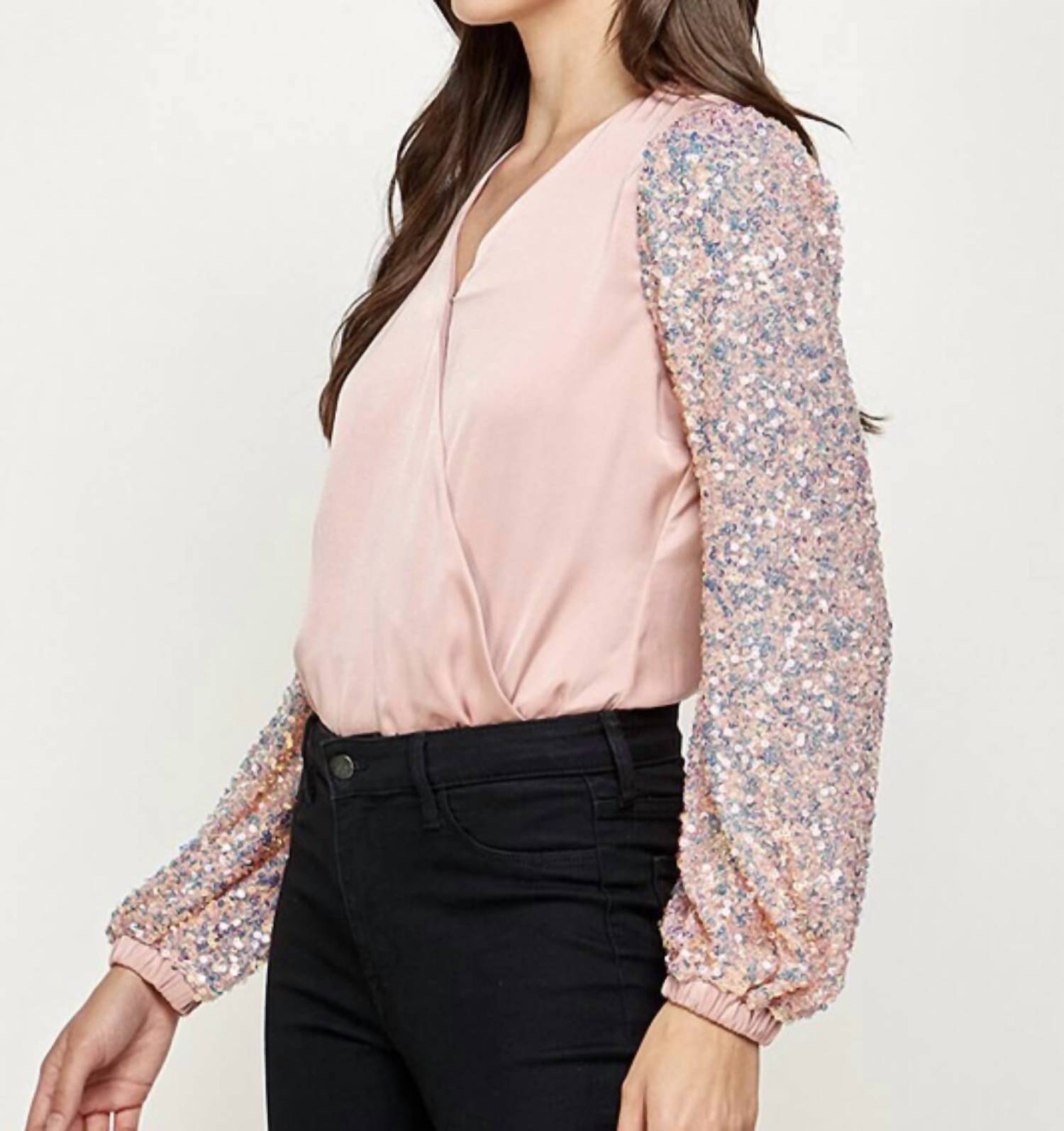 Strut & Bolt - Sequin Sleeve Bodysuit