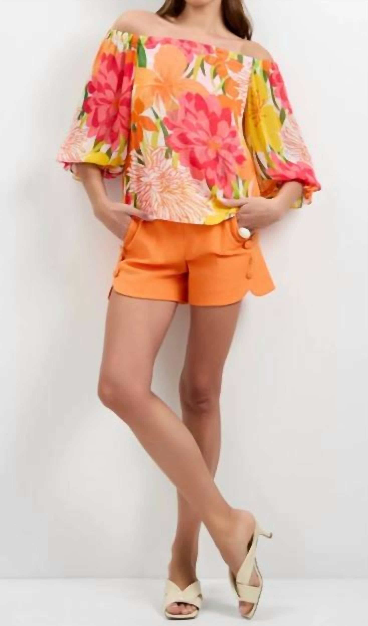 Trina Turk Vittoria Top in multi floral - women's blouse