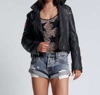 One Teaspoon - Blossom Bandit Low Waist Denim Shorts