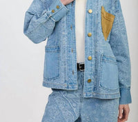 En Saison - Tarak Long Sleeve Color Block Denim Jacket