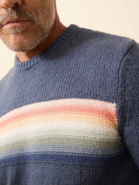 Faherty Heirloom Crew Sweater in navy torch - men's sweater - alternate view