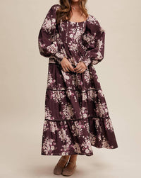 Listicle - Romantic Floral Tiered Maxi Dress