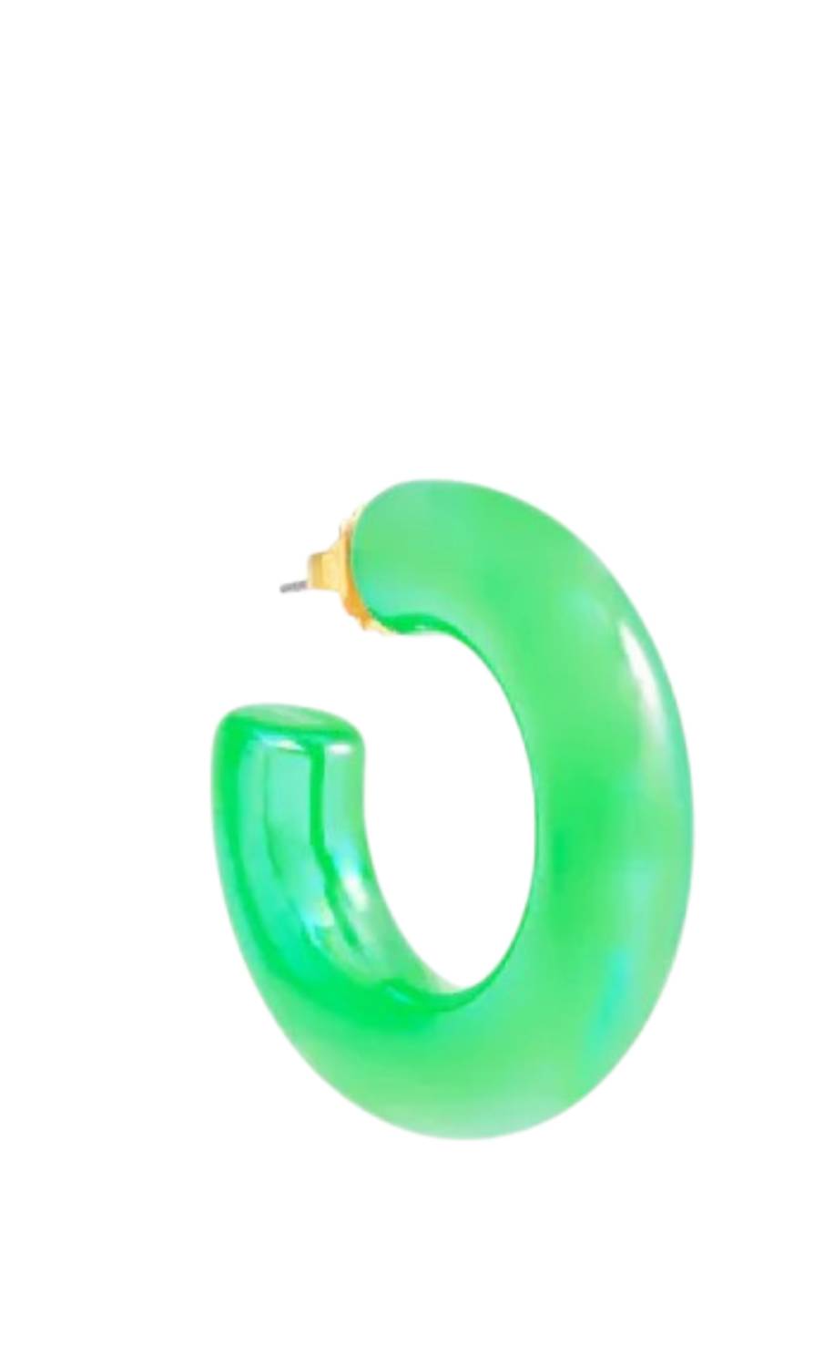 ZENZII Women's Chunky Iridescent Lucite Earring in green - women's jewelry - detail view
