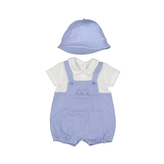 Mayoral - Kids Short Overalls And Hat Bodysuit Set
