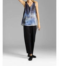 Avant Toi - Hand Painted Stretch Silk V Neck Tank Top