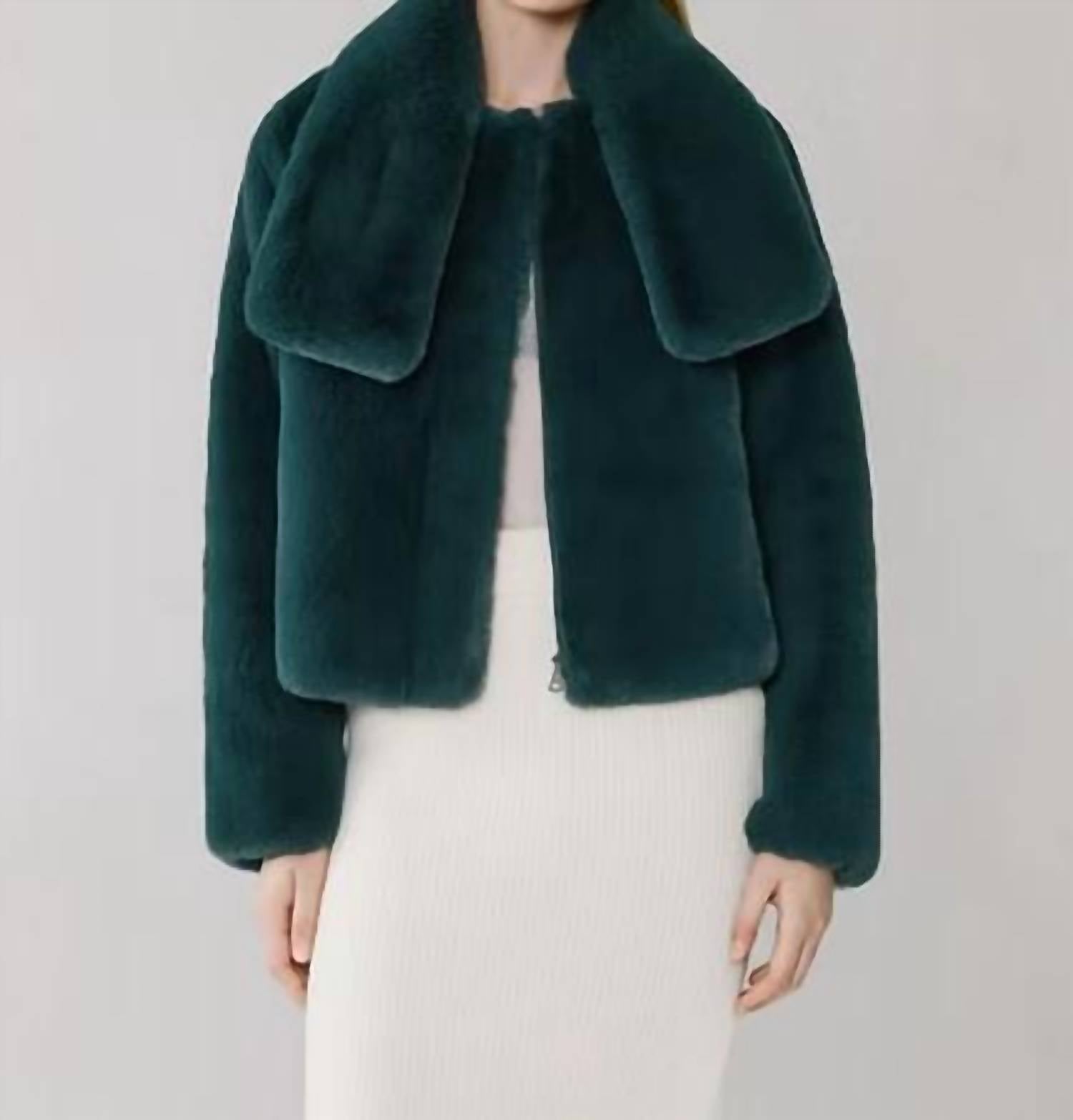SOIA&KYO Kendell Faux Fur Jacket in minitefore - women's jacket - detail view