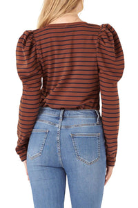 English Factory - Striped Puff Sleeve Top