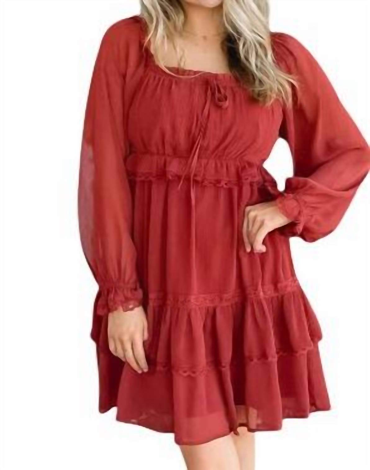 Listicle - Tiered Puff Sleeve Dress