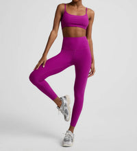 BEYOND YOGA Spacedye Caught In The Midi High Waisted Legging in berry bliss heather - women's legging - alternate view