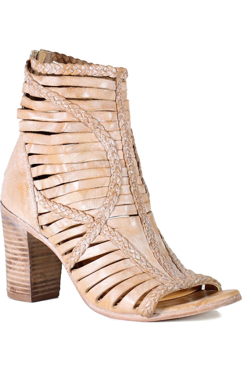 DIBA True Women's Pebble Roc Open Toe Bootie in pecan - women's shoe - alternate view