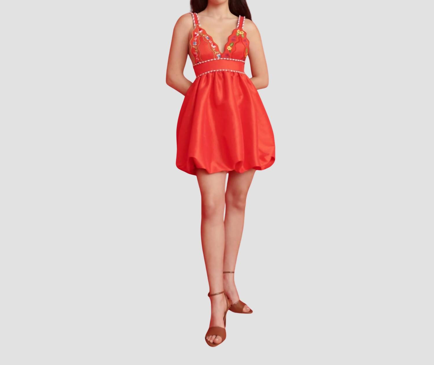 CELiA B Selene Bubble Short Dress in red - women's dress
