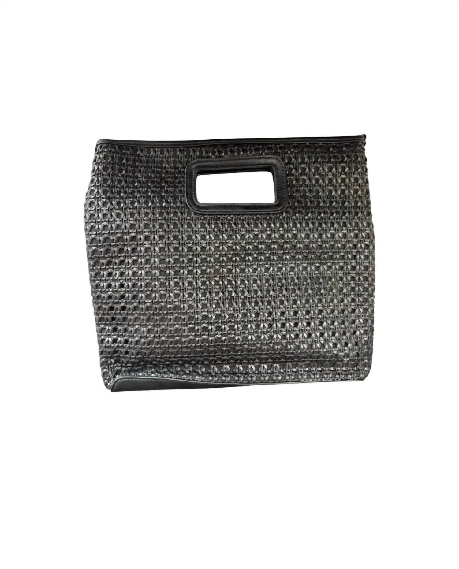 Joy Susan Women's Rio Faux Cane Cutout Handle Bag in black - women's bag
