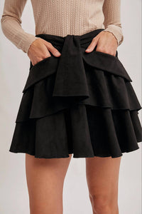 Bluivy - Out On The Town Suede Ruffled Mini Skirt