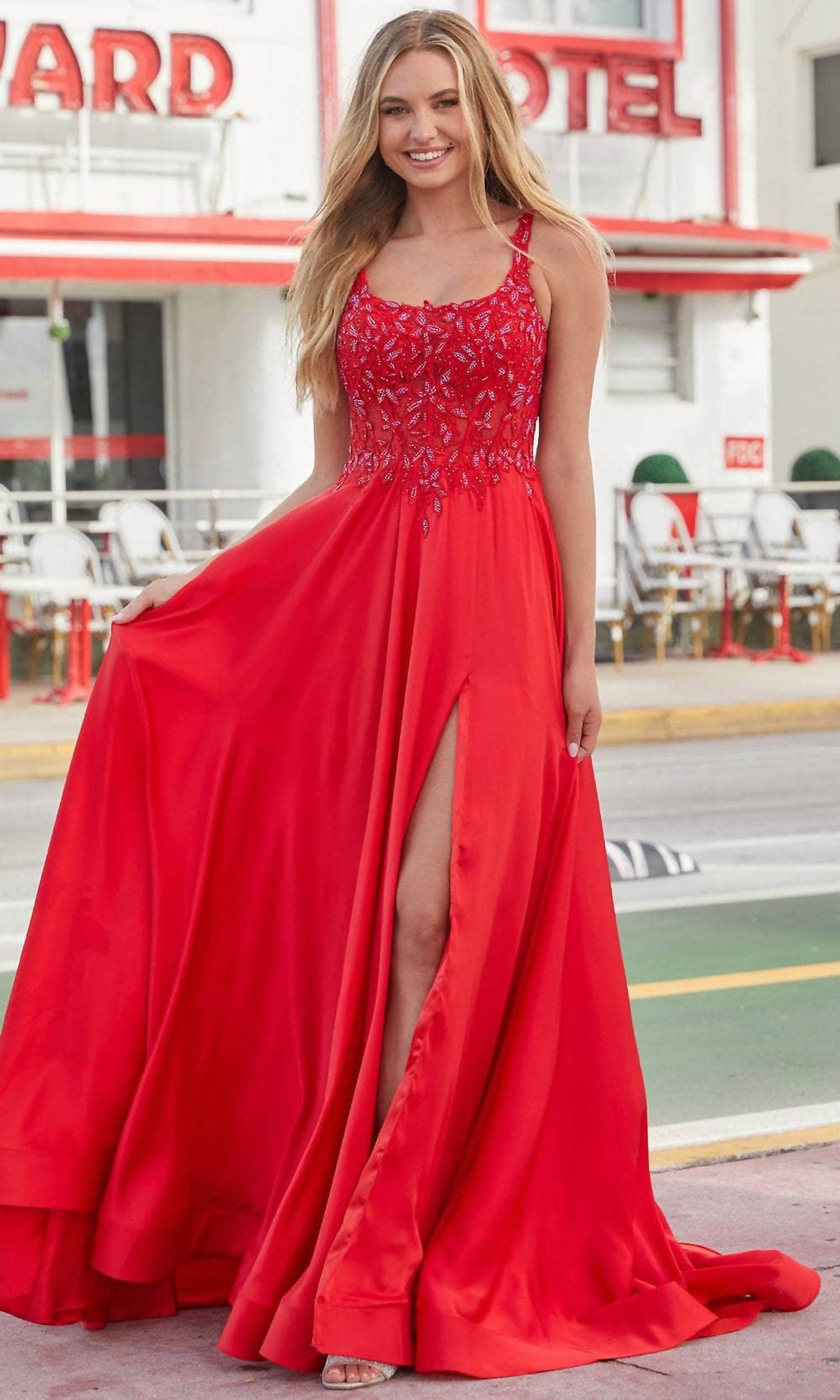 Amarra - Scoop Neck Prom Gown