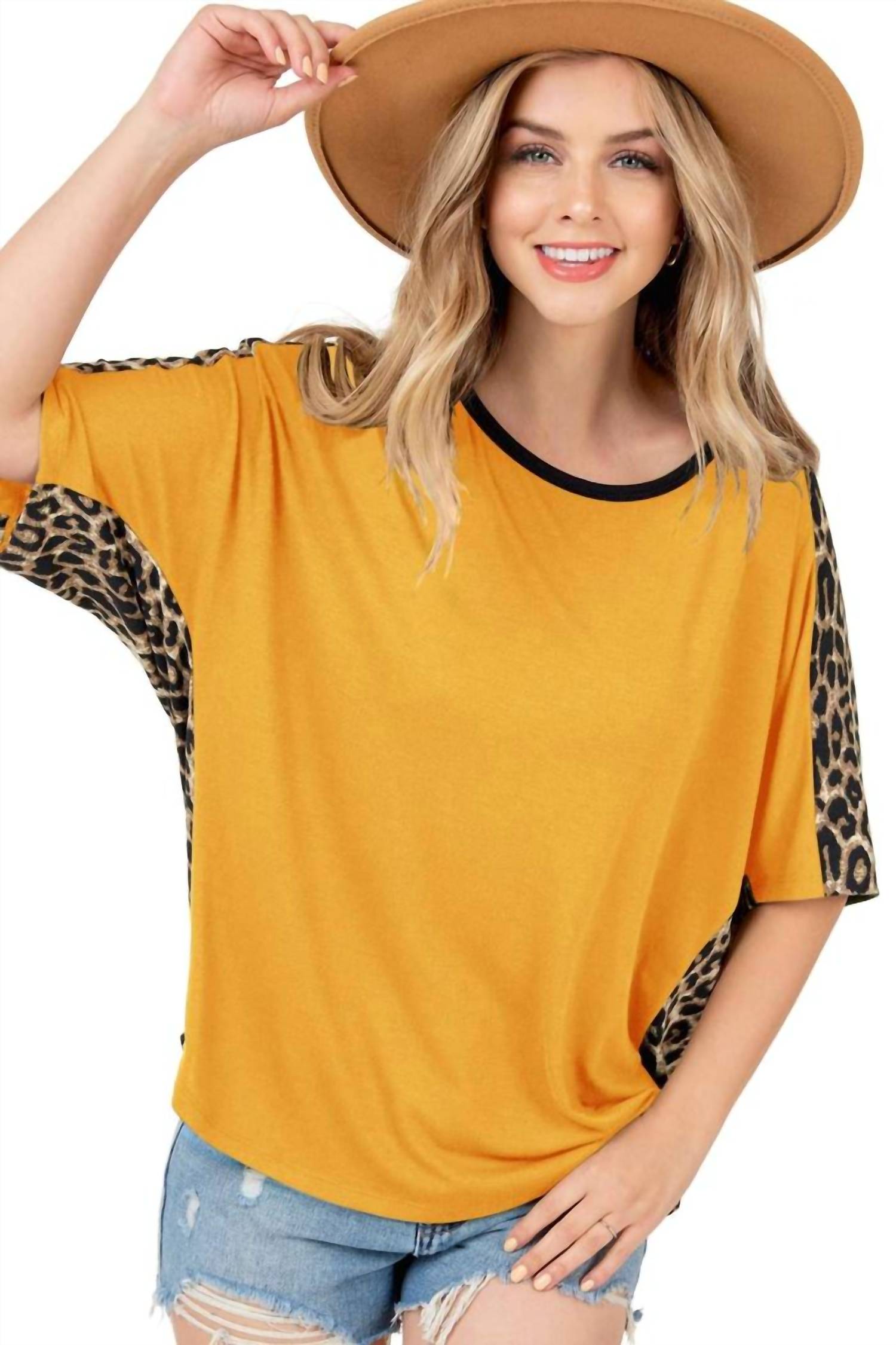 Shop Basic - Round Neck with Cheetah Tee
