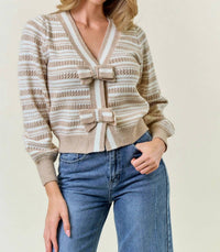 Doe And Rae - Bow Tie Short Cardigan