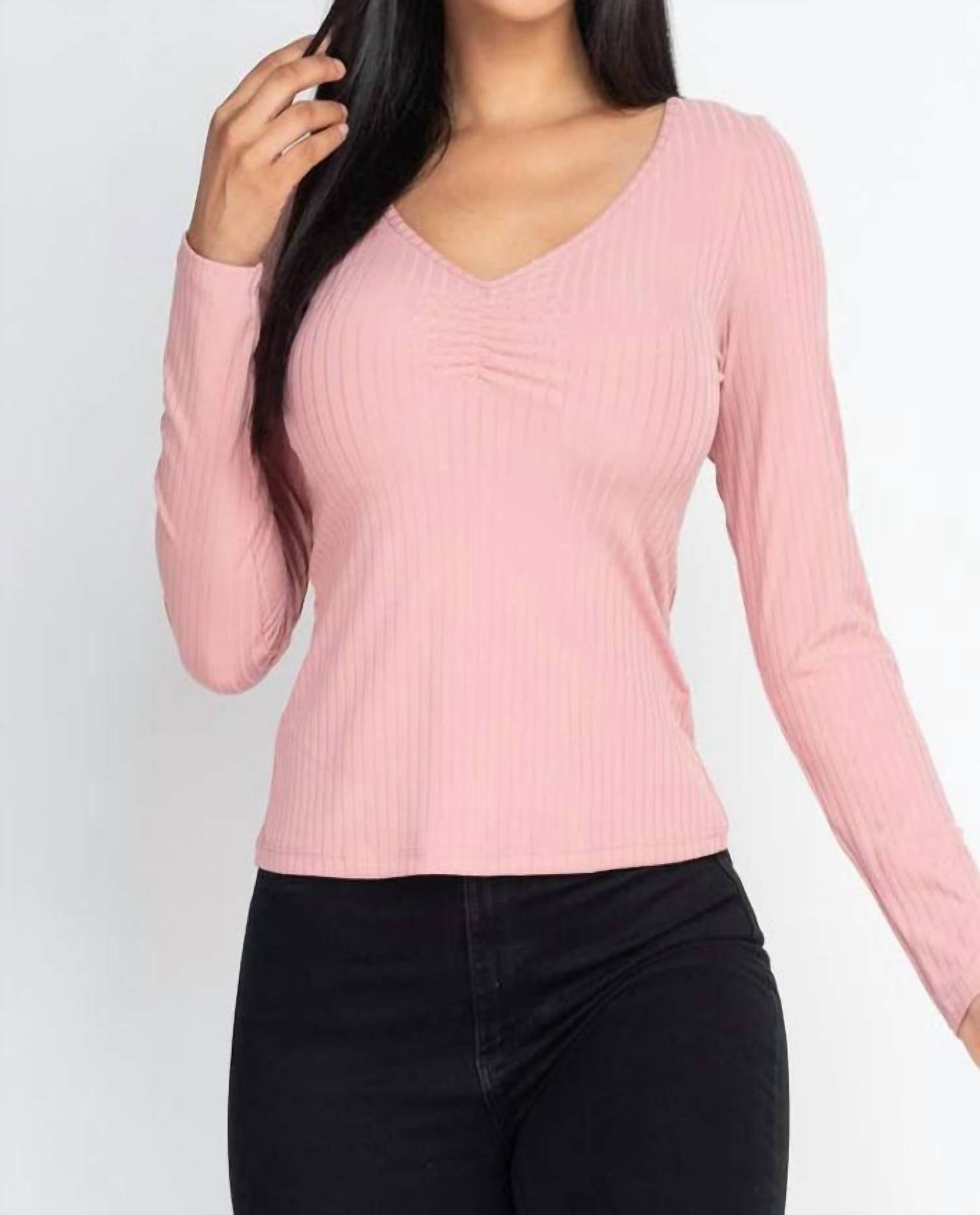 Capella - Ruched Chest detail Ribbed