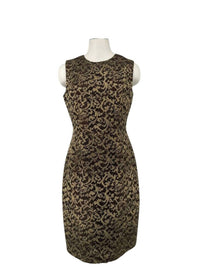 Carmen Marc Valvo Women's Sleeveless Lace Midi Dress in gold - women's dress