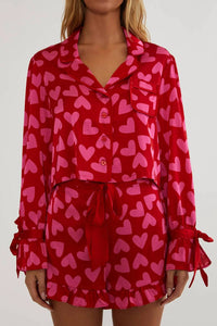 Beach Riot Aurora & Luna Pj Set in valentine heart - women's sleepwear - alternate view