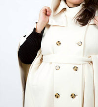 Psophia - Short Sleeve Poncho Trench - Plus