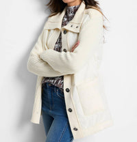 Nic + Zoe - Mix Media Quilted Puffer Jacket