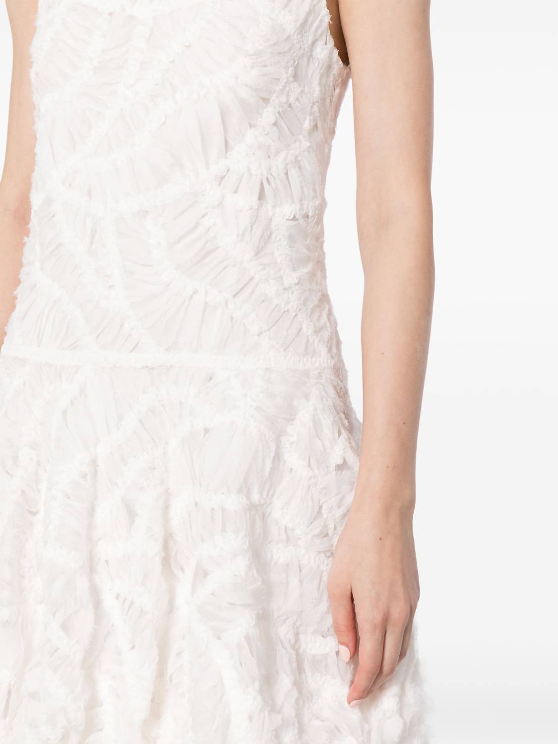 SIMKHAI Vallan Sleeveless Mini Dress in white - women's dress - detail view