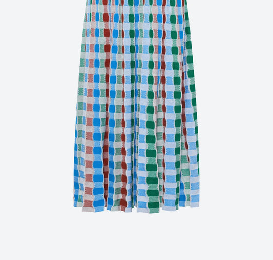 Molli - Women's Gingham Jacquard Knit Skirt