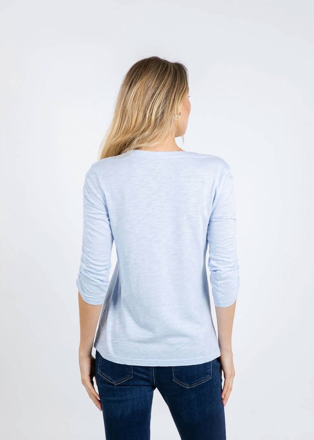 Elliott Lauren - Crissy Crew Neck Ruched Sleeve Tee