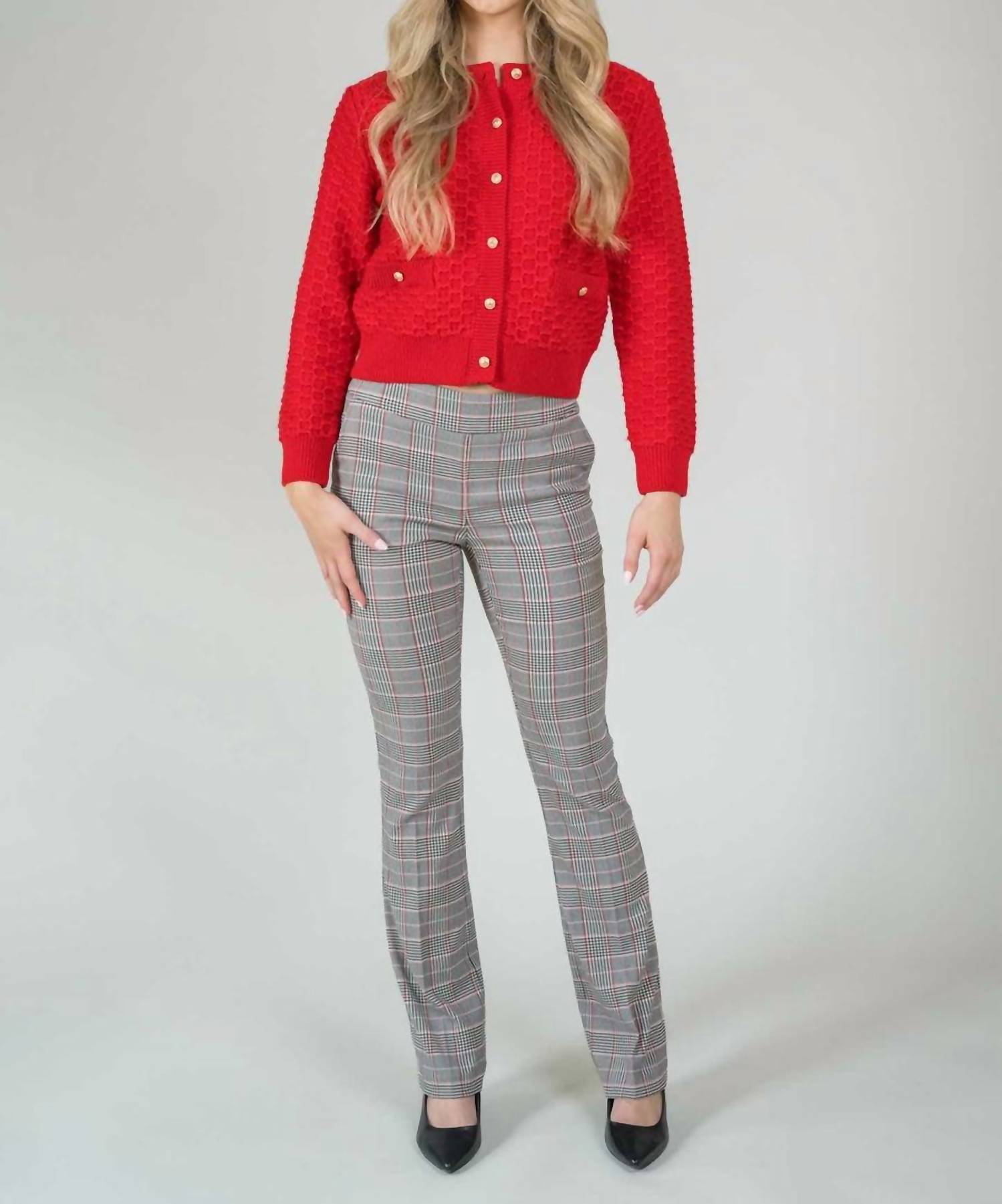 Lisette L - Mini Flare Plaid Pant