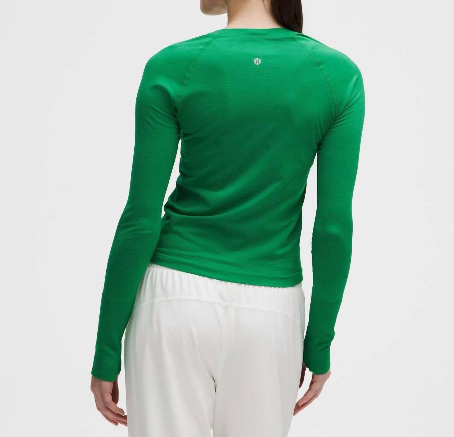 lululemon Swiftly Tech Long Sleeve 2.0 Top in raceway green - women's long sleeve top - detail view