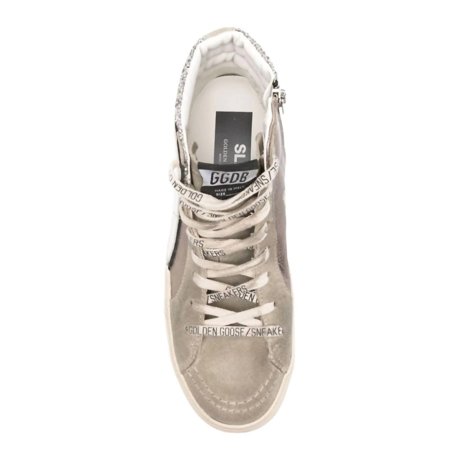 Golden Goose - Women's Slide Glitter Leather Sneakers