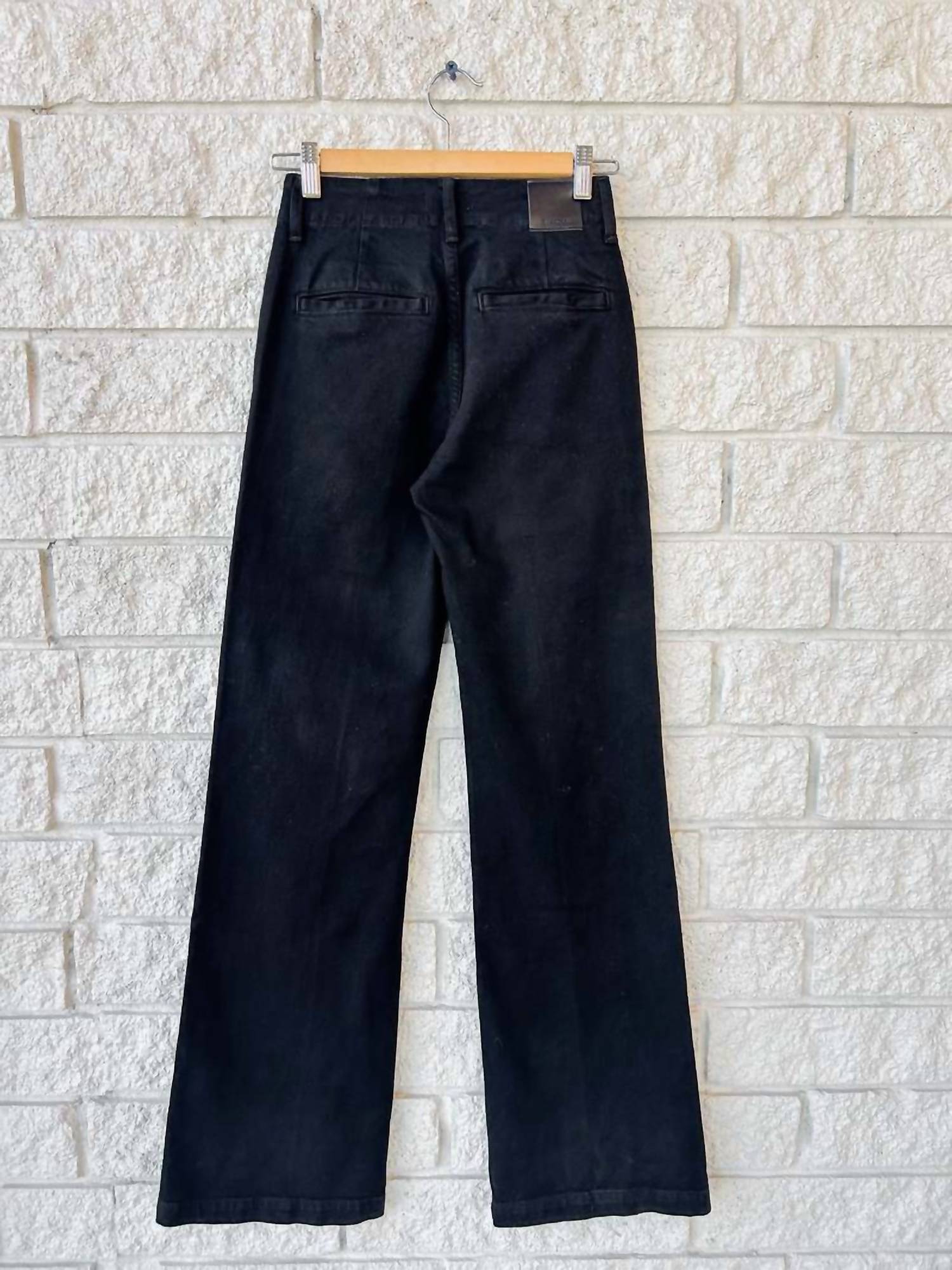 SIMKHAI Ansel Denim Trouser in black - women's pants - alternate view