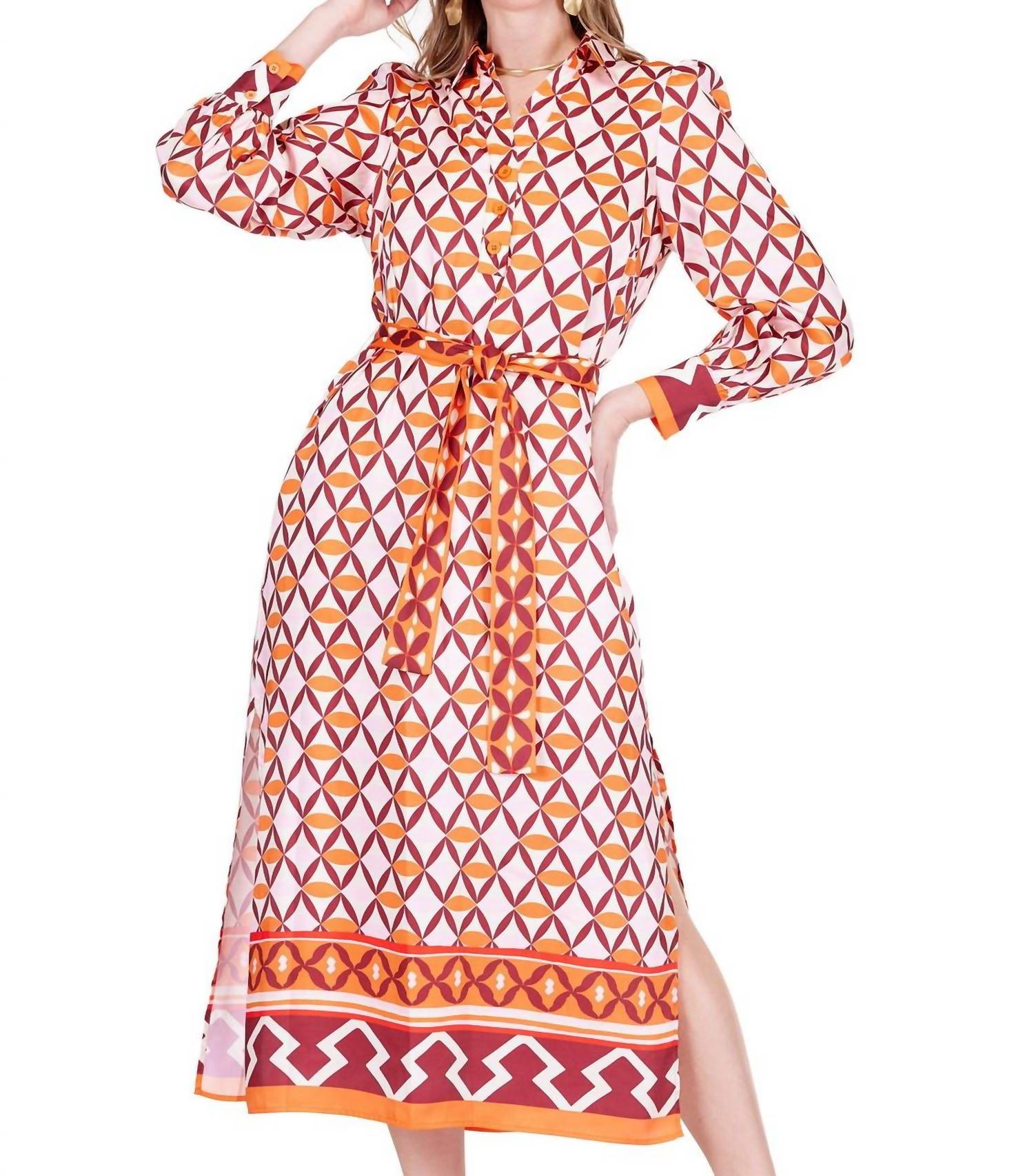 Jade - Split Collar Maxi Dress