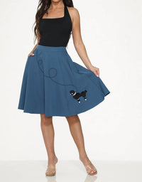 Orchid Bloom - Embroidered Poodle Swing Skirt