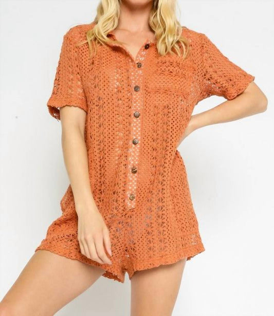 Olivaceous - Aaliyah Crochet Romper