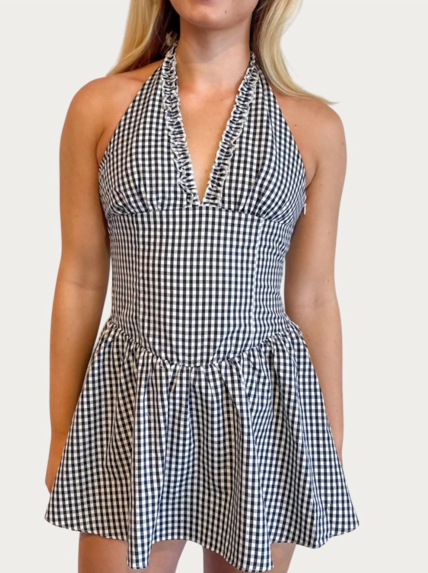 Sky To Moon - Check me Out Halter Dress