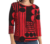 Jess & Jane - Bebop Printed Cotton Top - Plus