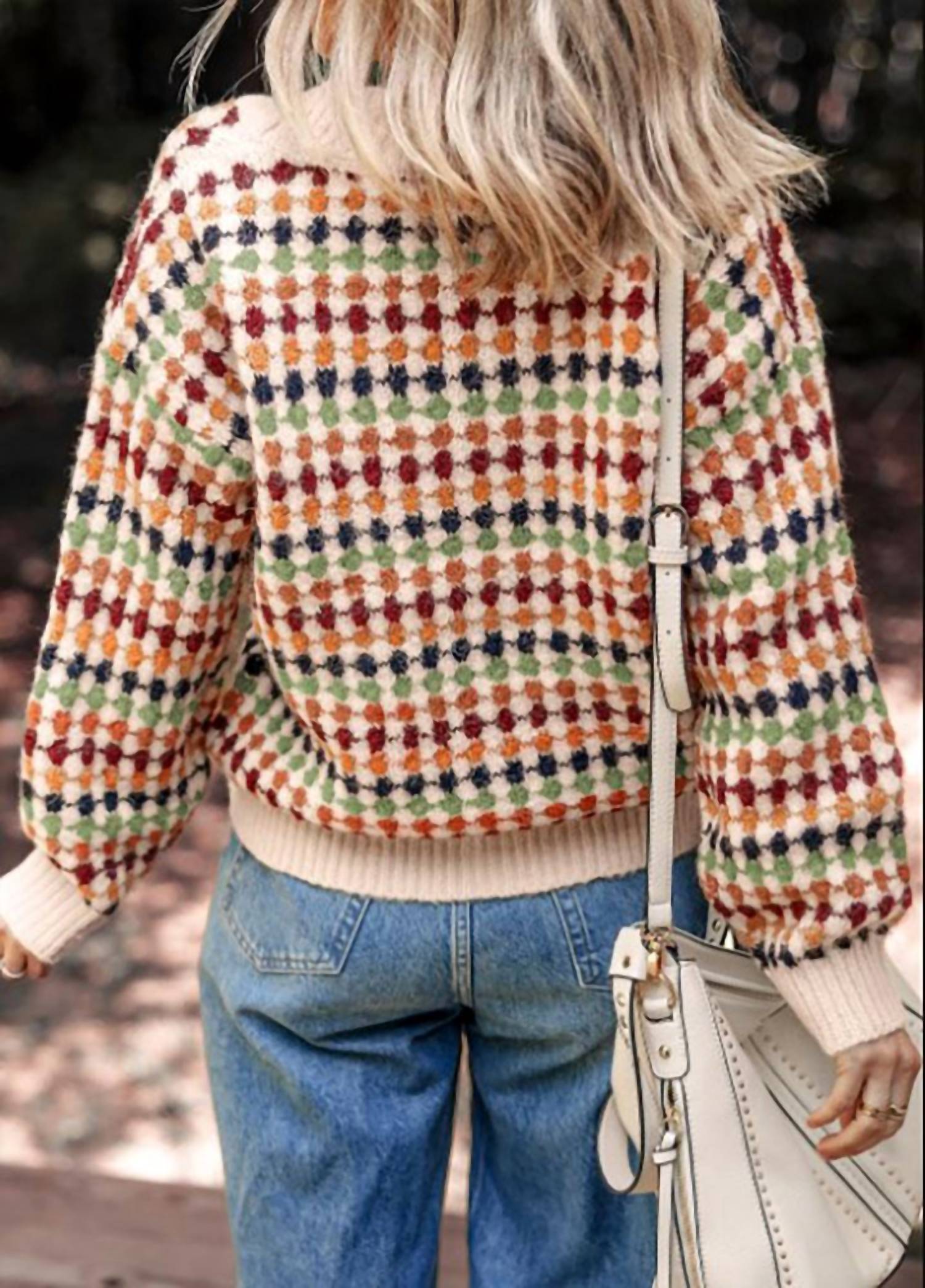 Legend Or Lies - Dotty Pattern Knit Button Sweater Cardigan