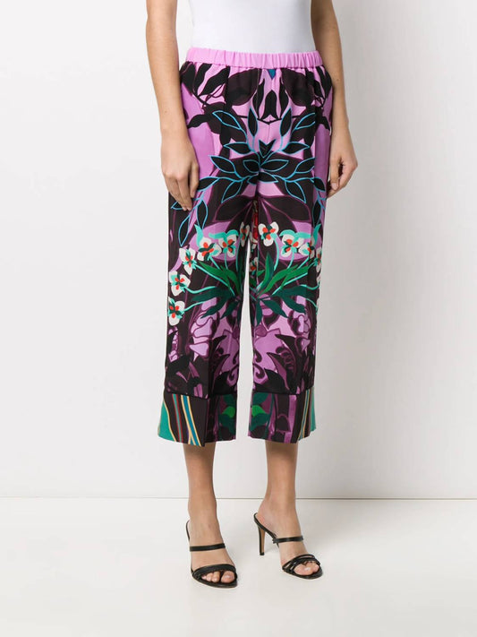 Valentino - Culottes With Orchid Print Pants