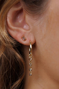 Jaxkelly - Women's Baguette Stud Earrings