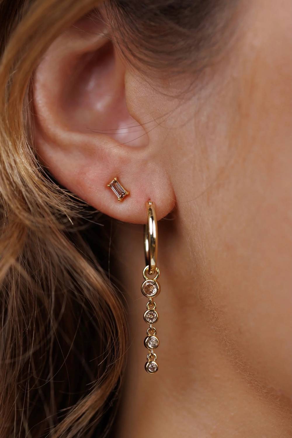 Jaxkelly - Women's Baguette Stud Earrings