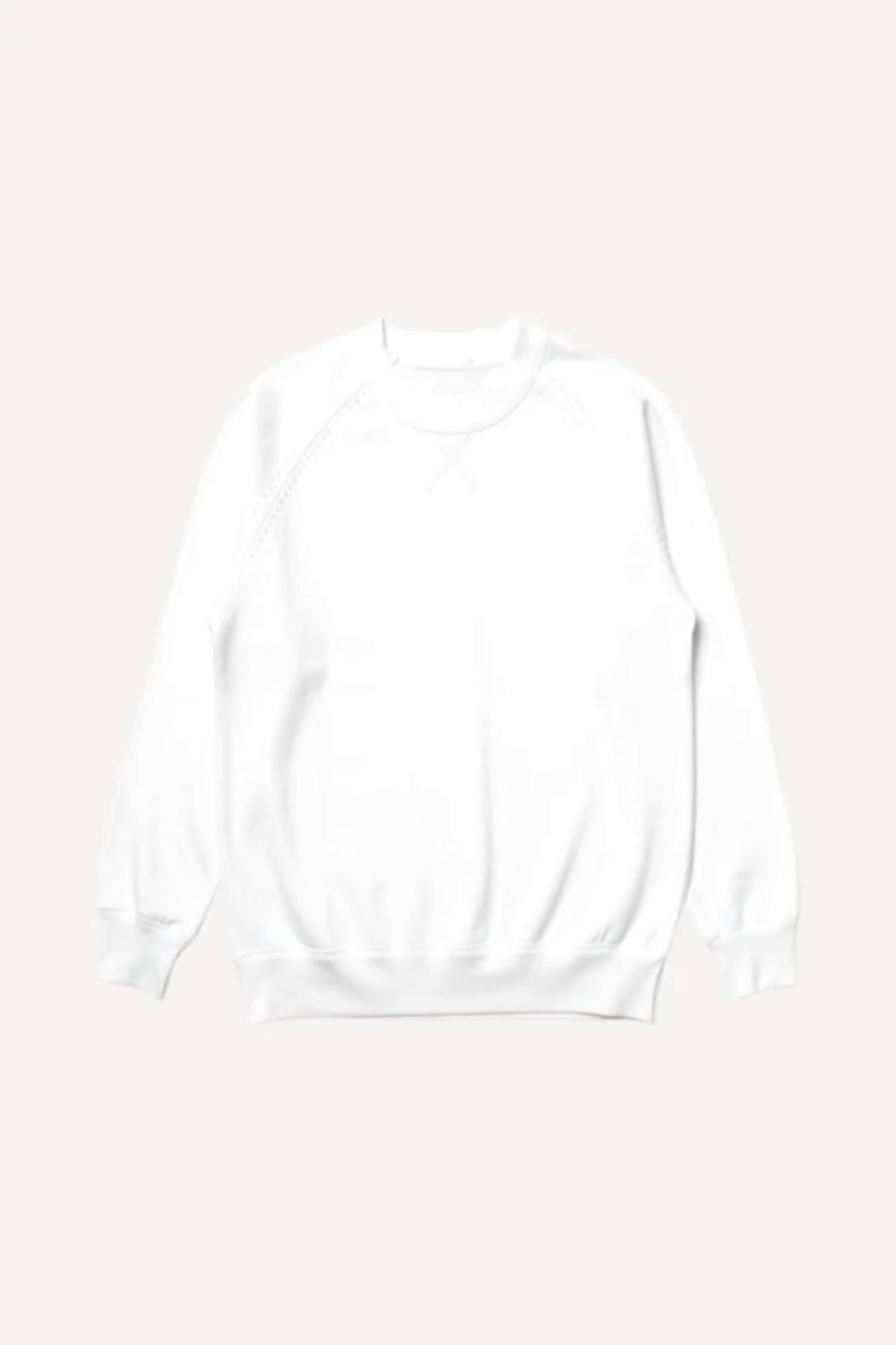 Minnie Rose Raglan Sleeve Sweatshirt in white - women's top - detail view