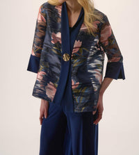 Joseph Ribkoff - Signature Jacquard Organza Floral Print Swing Jacket