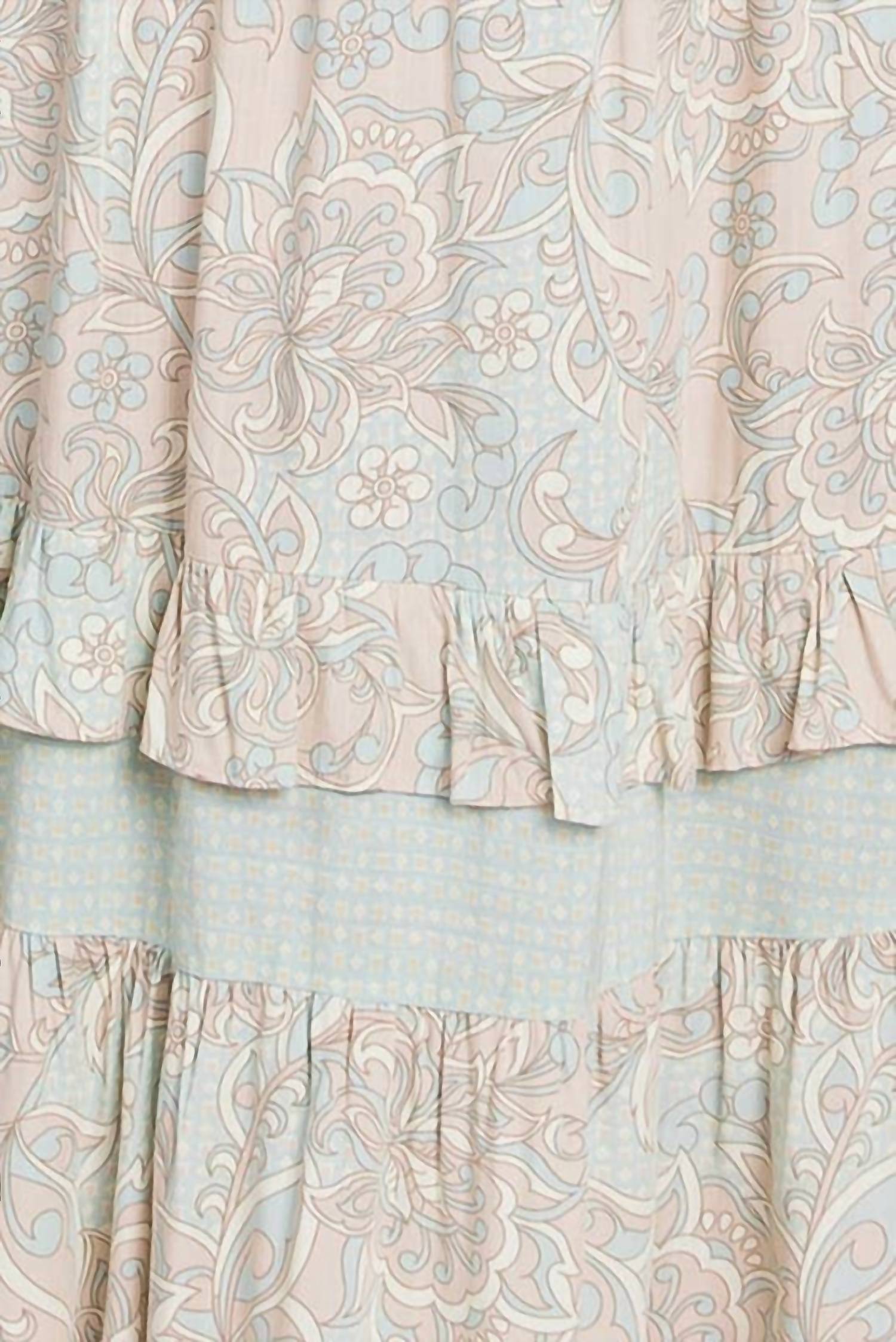 Calista - Paisley Ruffle Maxi Skirt
