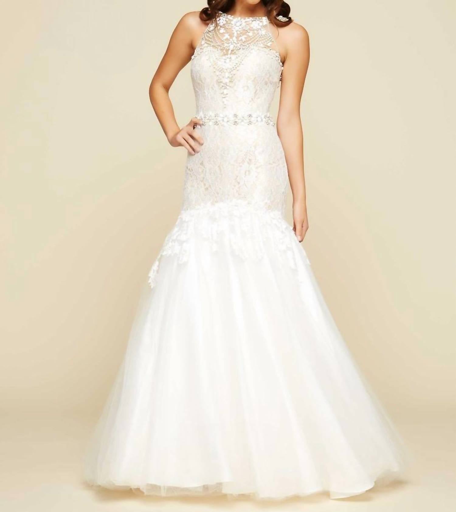 Mac Duggal - Trumpet Ball Gown with Lace