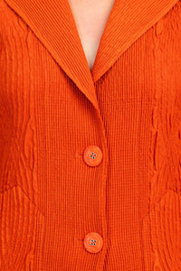 Flair Wear - Notched Collar Faux Suede Jacket
